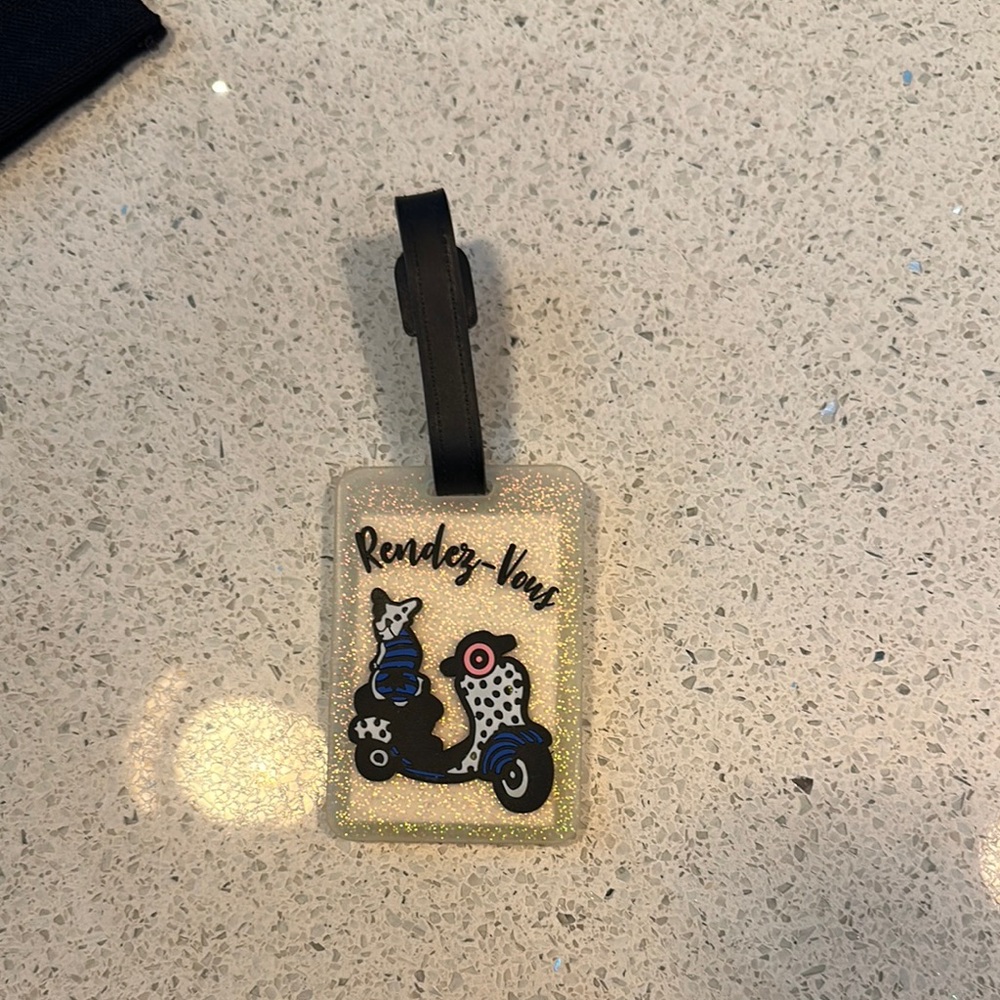 Elle Glittery Luggage Tag with Black Strap